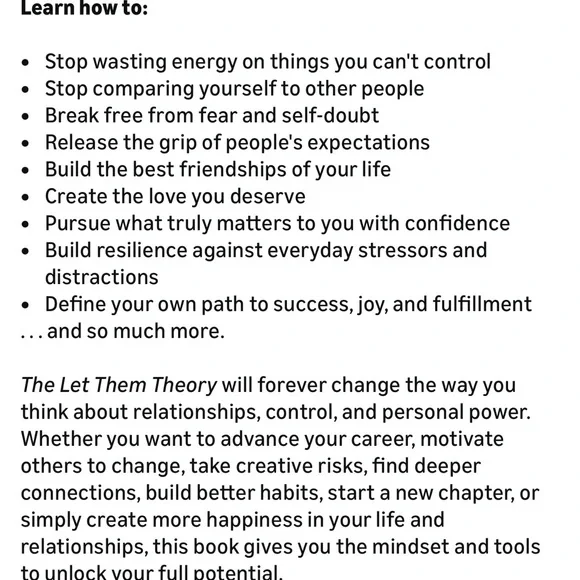 The Let Them Theory: A Life-Changing Tool Mel Robbins Brand New Jacket Hardback - Picture 4 of 5